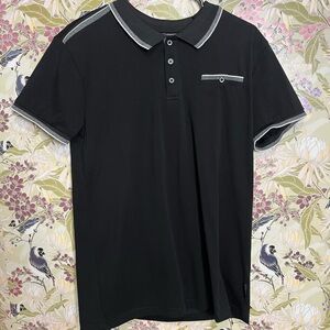 Classic Black Polo Shirt with Gray Details